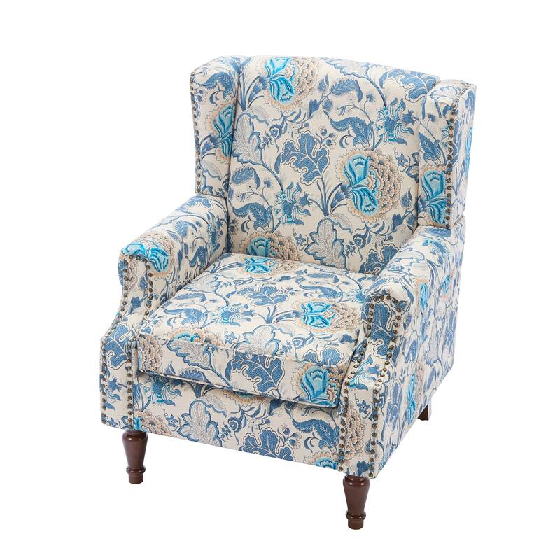 Patterned Upholstered Accent Chair for Living Room