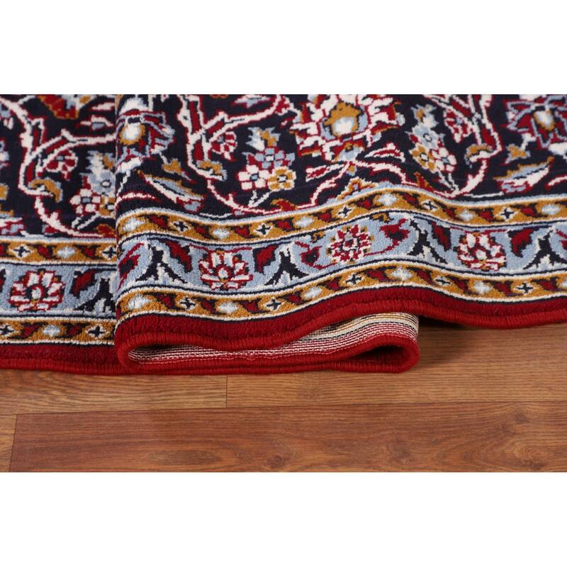 Traditional Red Kashan Turkish Area Rug Machine-Made Medallion Carpet - 9'9" x 12'10"