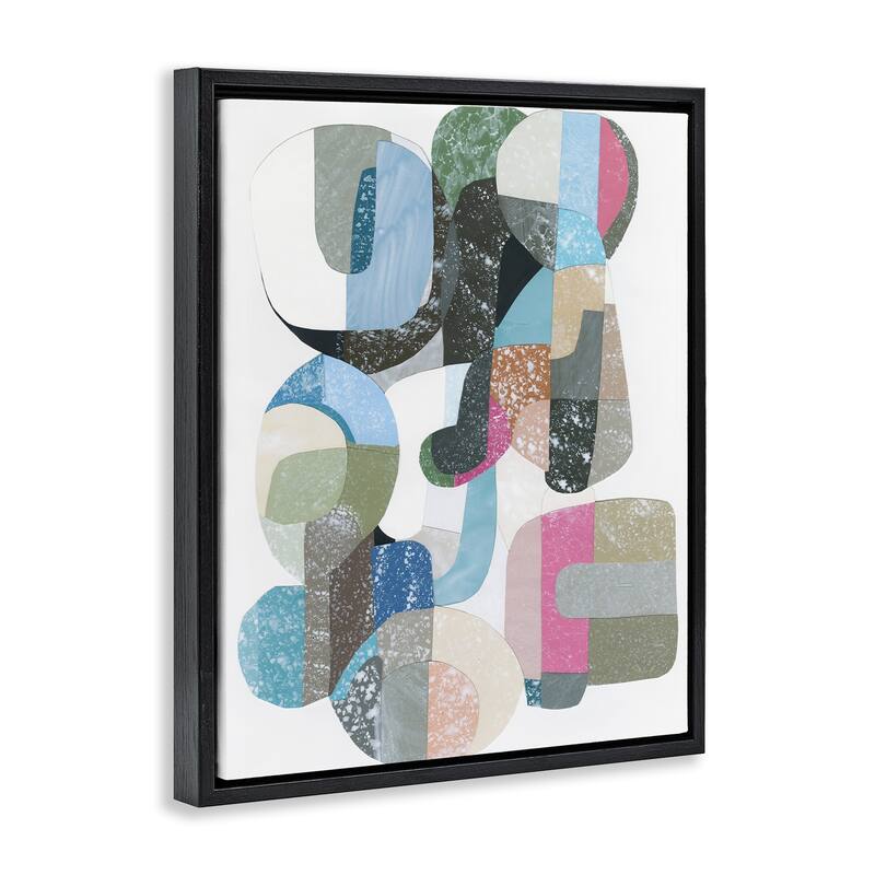 Stupell Pastel Shapes Intertwined Framed Floater Canvas Wall Art Design By Coco Good