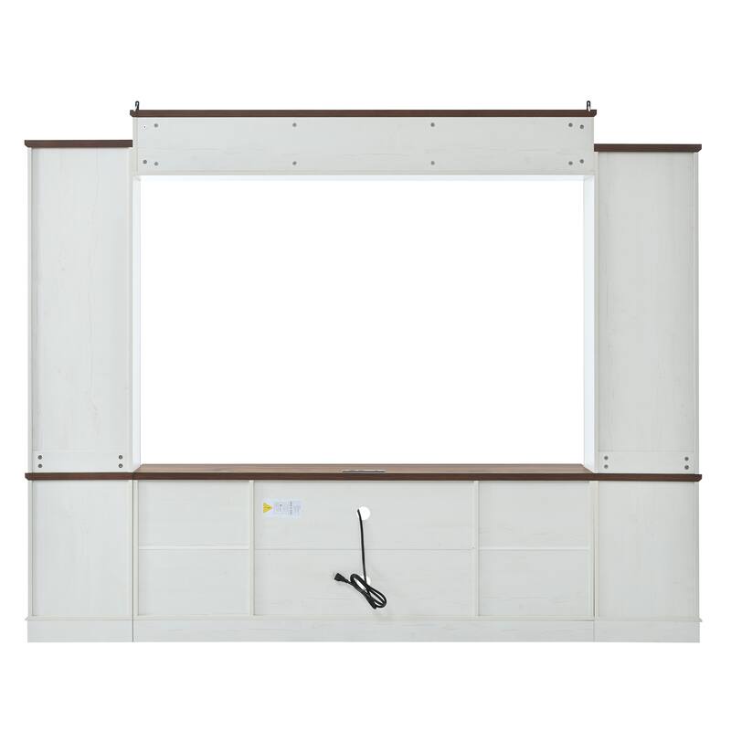 Modern 98.8" W Wall Unit Entertainment Center with Bookshelves for TVs up to 80"