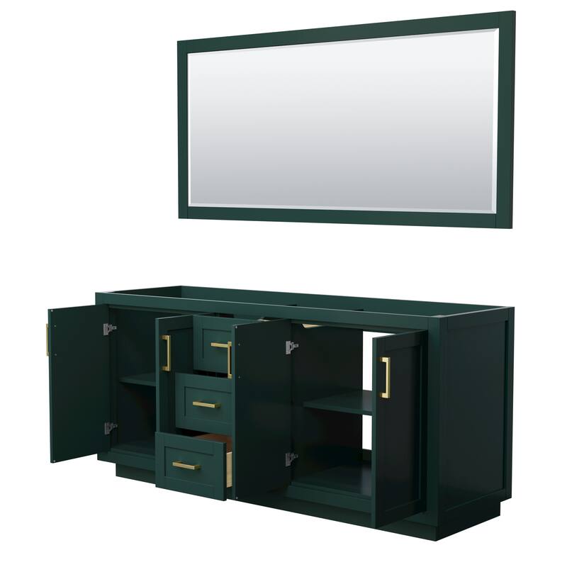 Miranda Double Bathroom Vanity Cabinet, 70-Inch Mirror