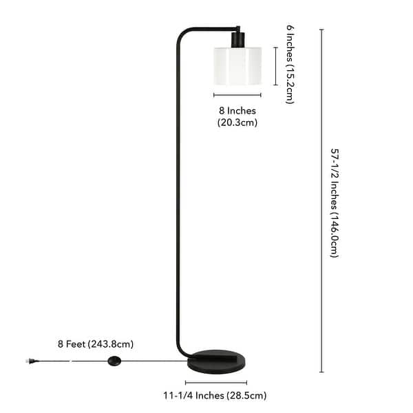 dimension image slide 2 of 3, Cadmus Industrial Farmhouse Metal Floor Lamp