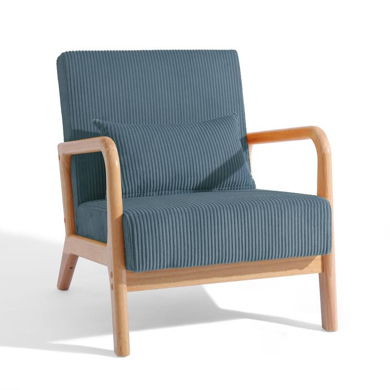 2 Set Upholstered Lounge Arm Chair with Pillow - Set of 2