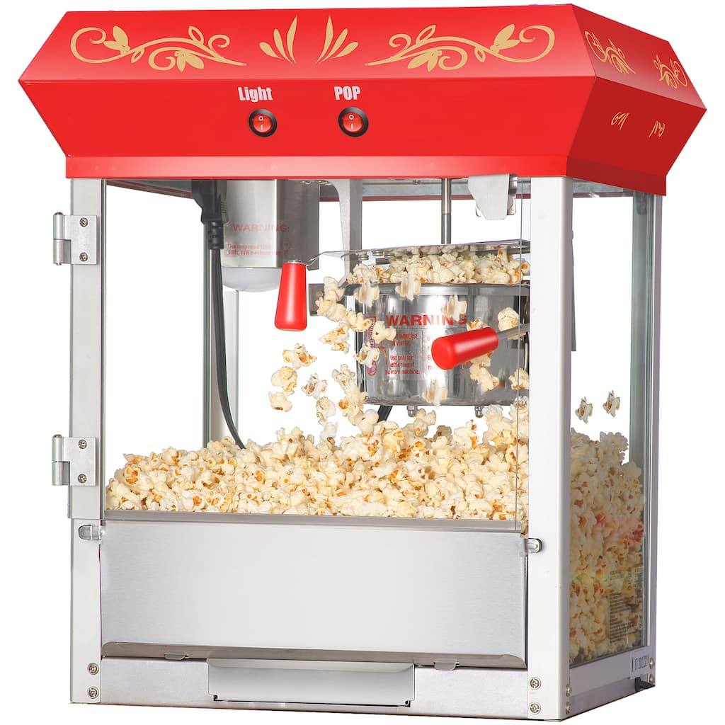 Great Northern Popcorn 4oz Tabletop Popcorn Machine with Warming Light, Red - 4 oz