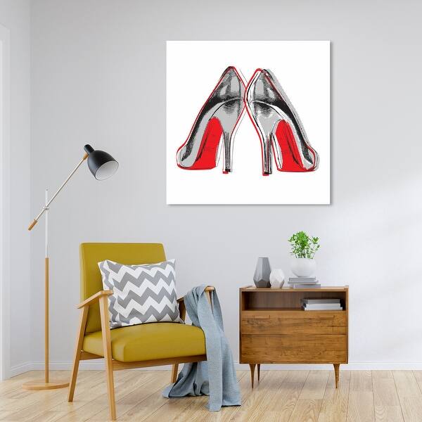 Wynwood Studio Canvas Fashion and Glam Fire in your New Shoes Gray and