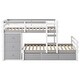 preview thumbnail 12 of 28, Twin over Twin Loft Bunk Bed with 6-Drawers and Ladder, Space-Saving Design in Grey for Kids' Rooms