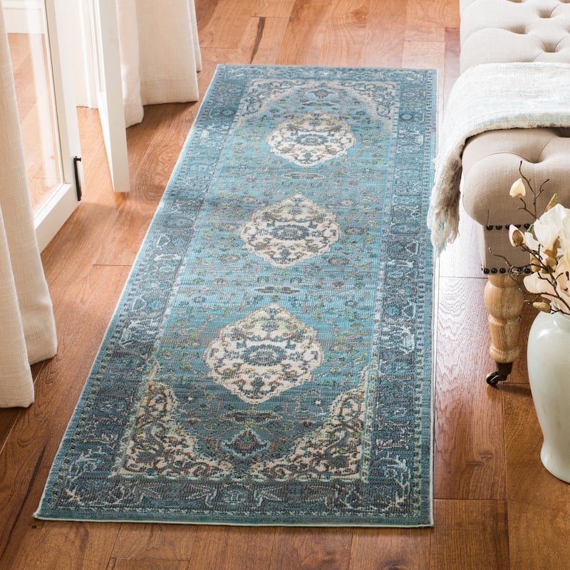 SAFAVIEH Luxor Lynne Boho Medallion Rug - 2'2" x 7' Runner - Turquoise/Beige