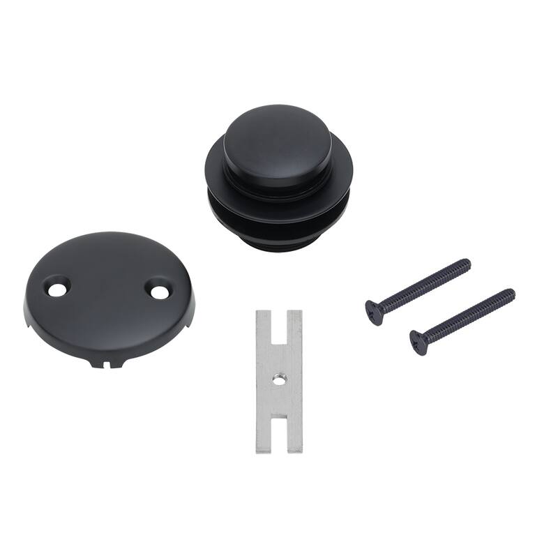 Tub Drain and Two-Hole Overflow Cover for Bath Tubs - Matte Black - YES