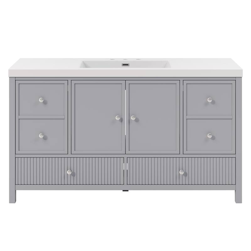 Christopher Knight Home - Modern 60-Inch Bathroom Vanity with Separate Sink and Soft-Close Storage