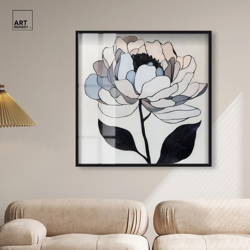 Gray Scale Flower II Shadowbox by Art Remedy
