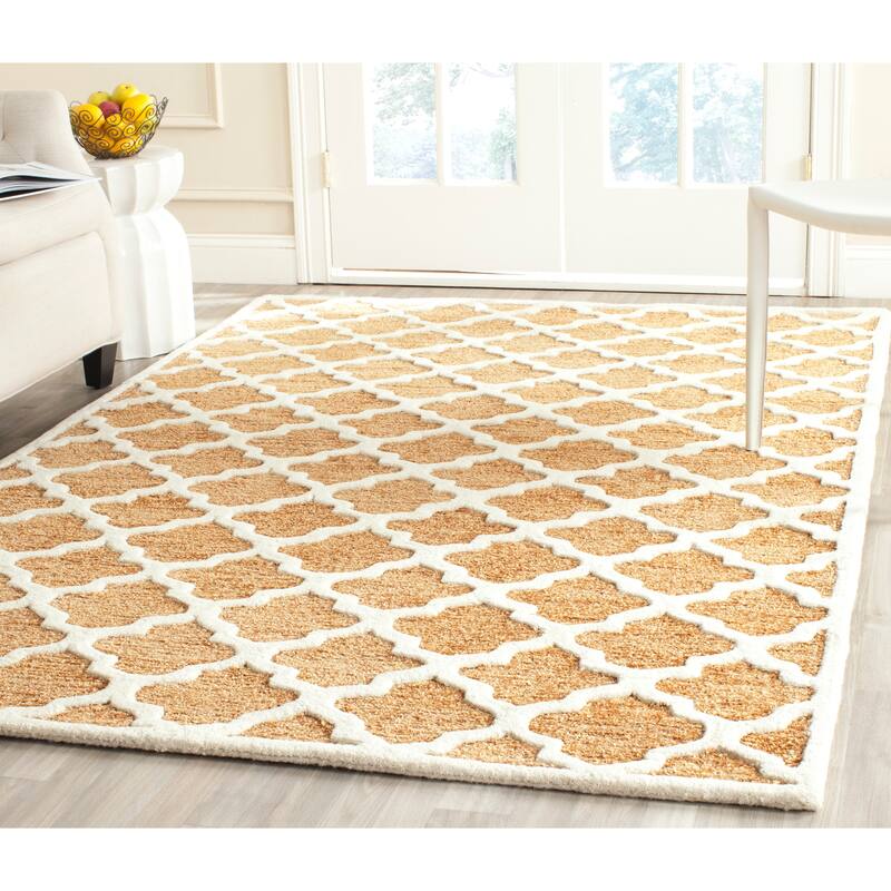 SAFAVIEH Handmade Precious Melanya Modern Polyester Rug - 4' x 6' - Camel