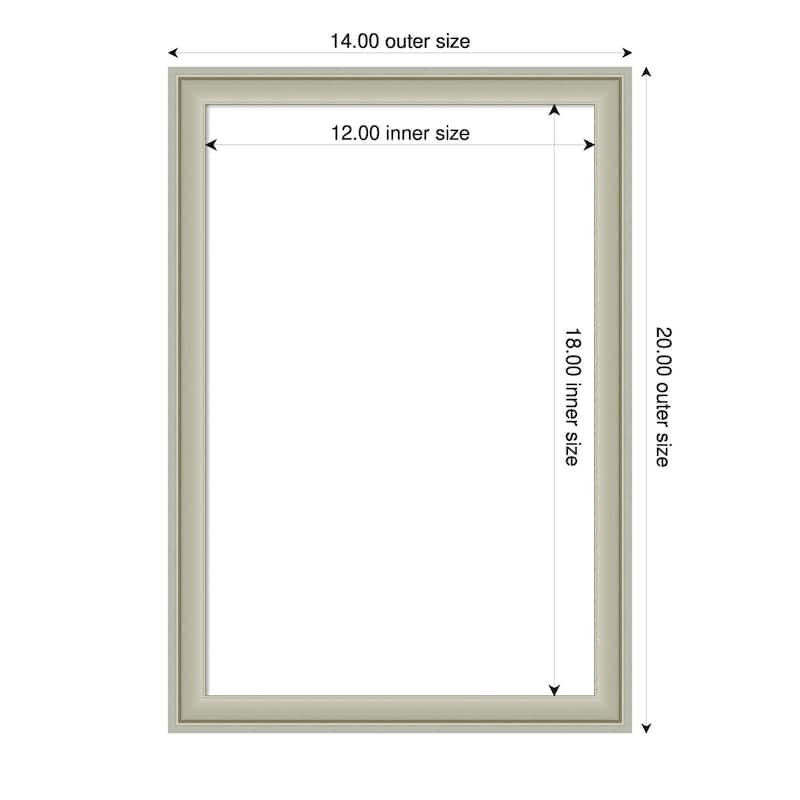 Amanti Art Florence Gold Framed Dry Erase Magnetic Board - 14 x 20 in - Florence Silver
