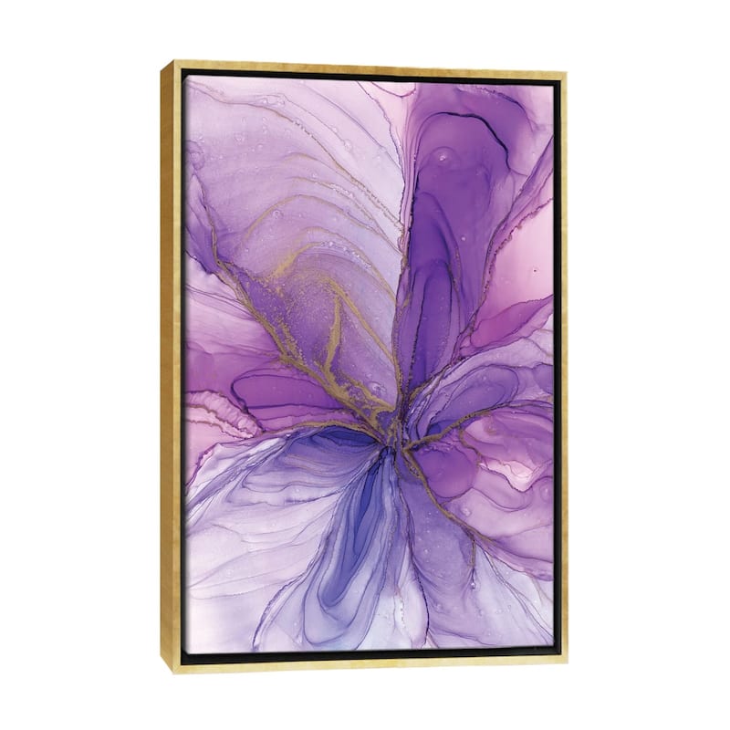 iCanvas "Purple Flower" by Monet & Manet Art Studio Framed Canvas Print - Gold - 40x26