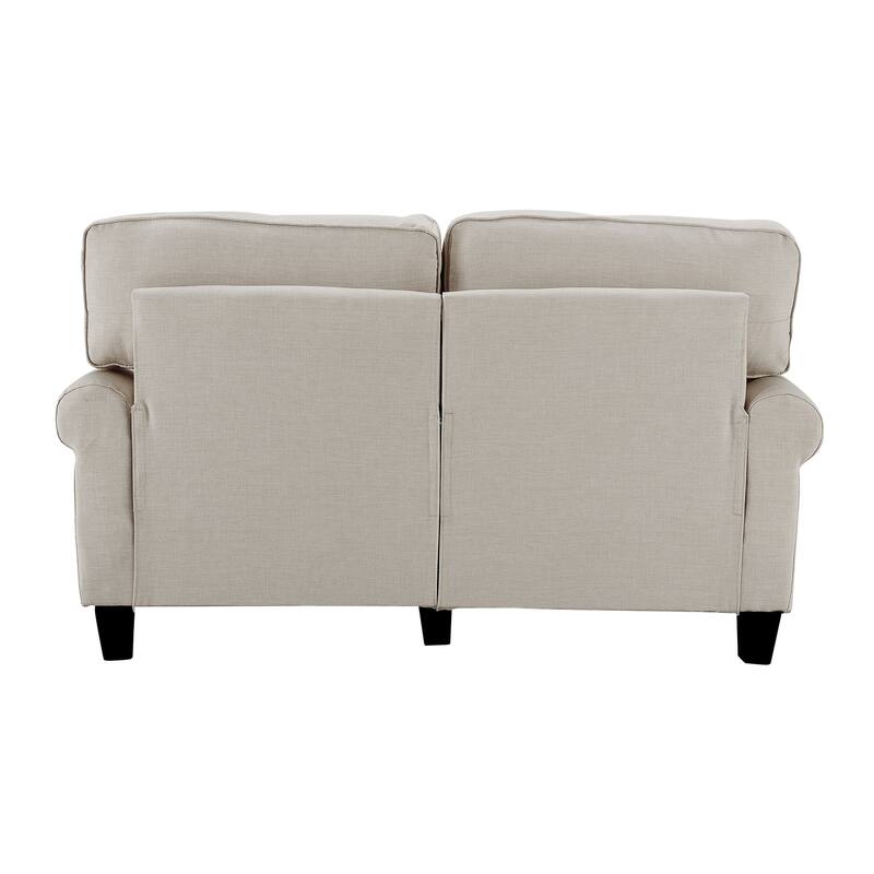 Serta Copenhagen 61" Loveseat for Two People, Pillowed Back Cushions and Rounded Arms, Durable Modern Upholstered Fabric