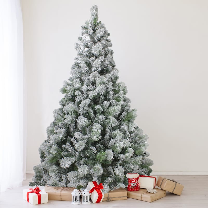 6.5' Flocked Somerset Spruce Artificial Christmas Tree - Unlit - 6.5 Foot