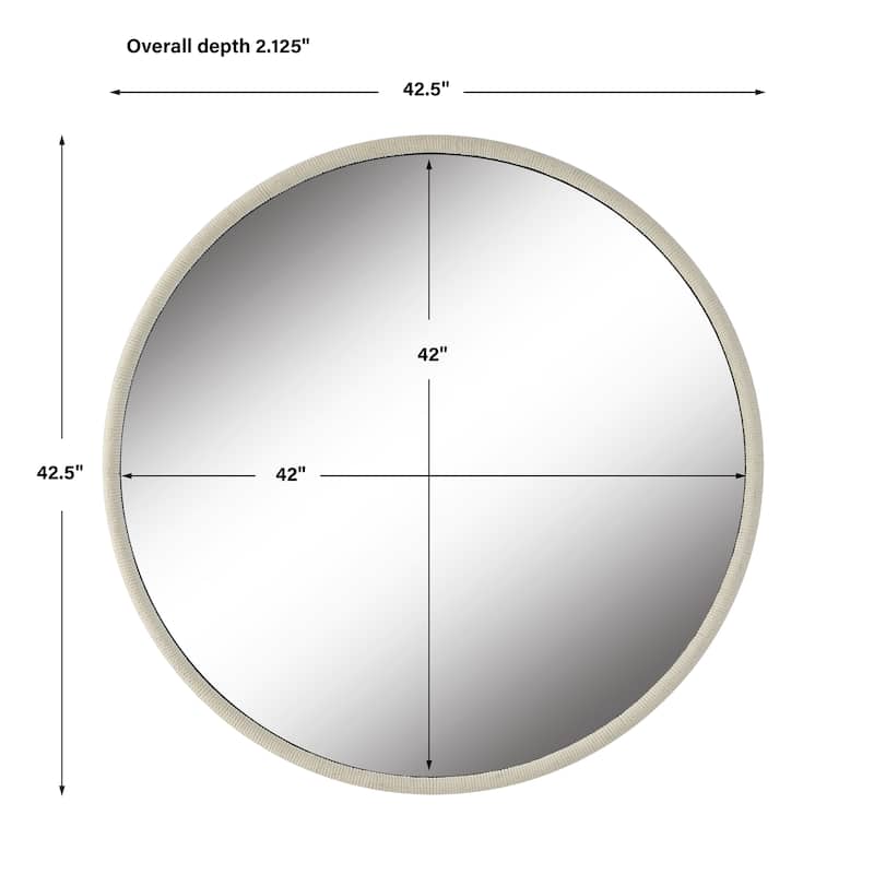 Uttermost Ranchero White Round Mirror - 42.5 W X 42.5 H X 2.125 D (in)