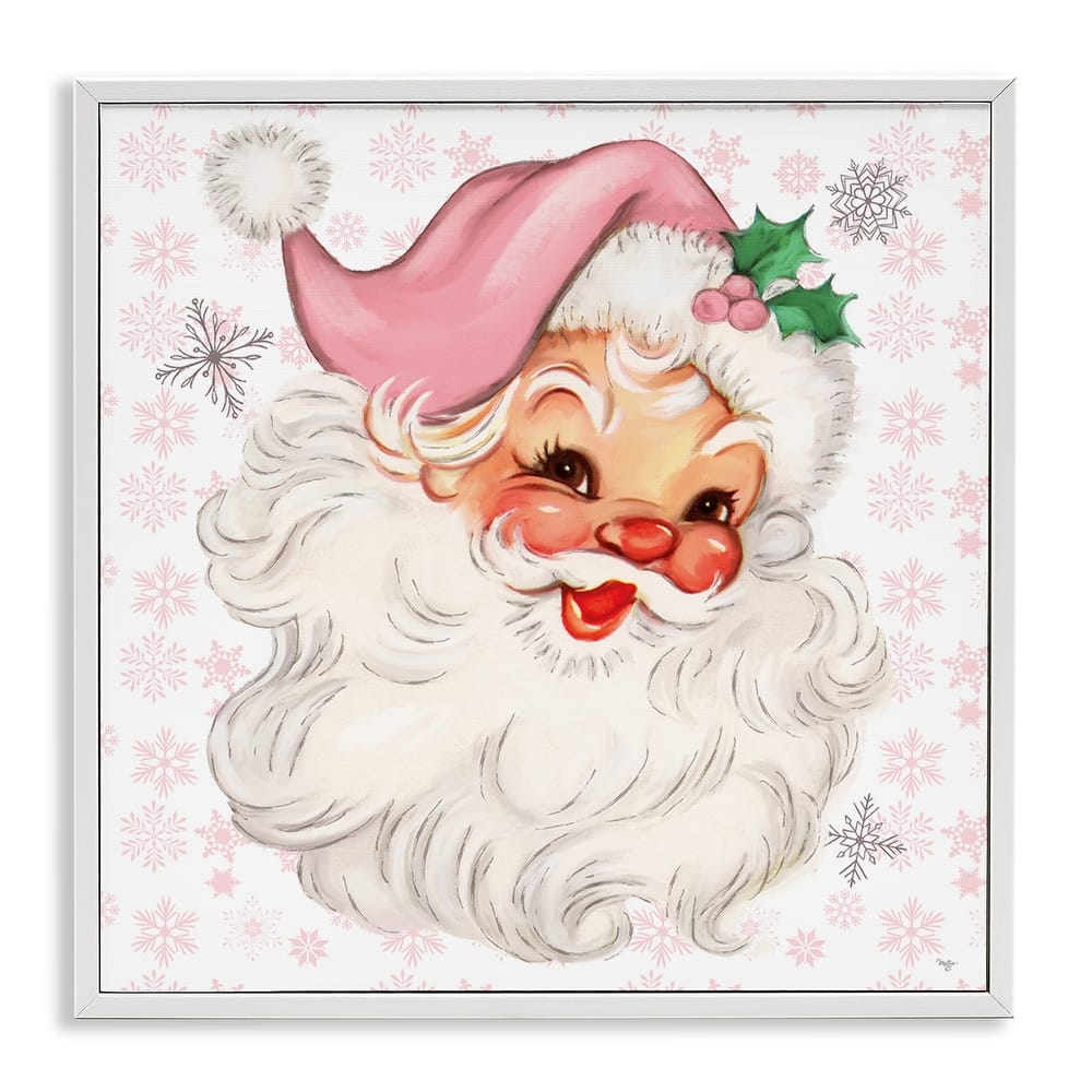 Stupell Pastel Vintage Jolly Santa Framed Giclee Art Design By Mollie B.
