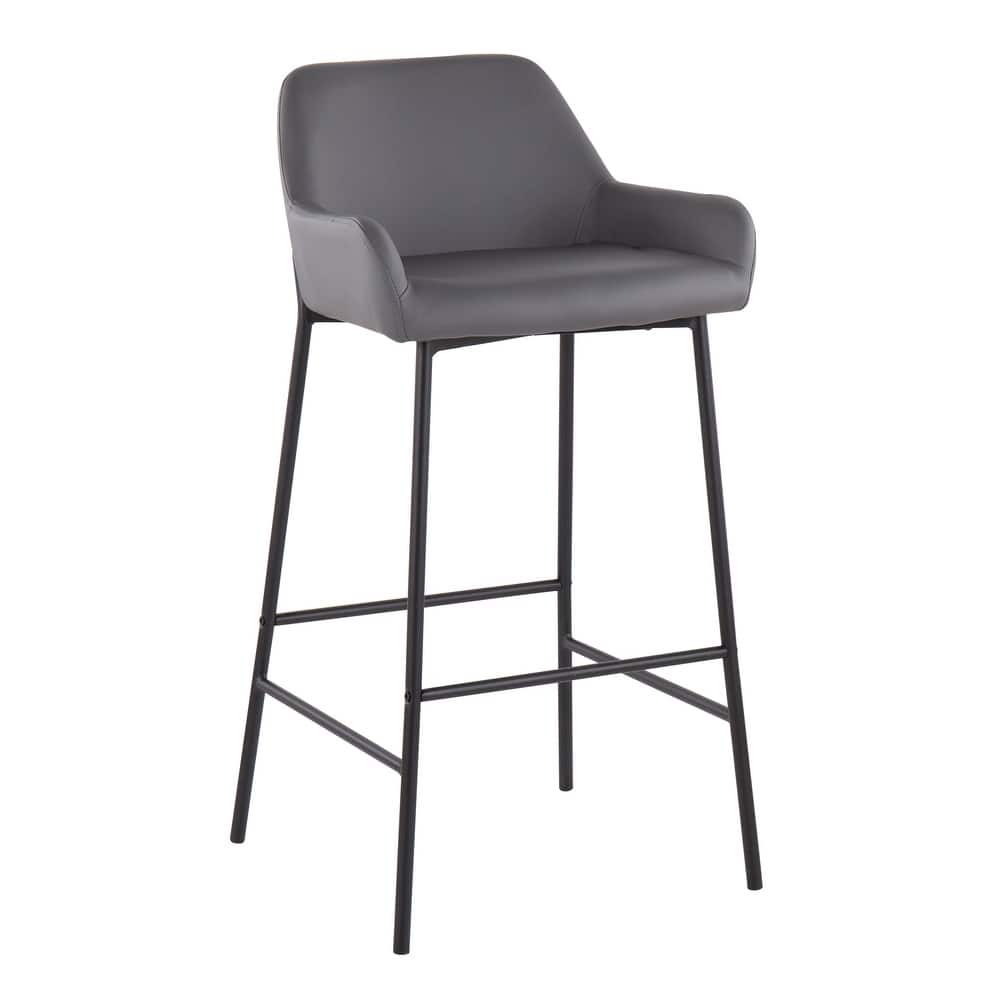 Carbon Loft Galotti Black Fixed-Height Upholstered Bar Stool - Set of 2