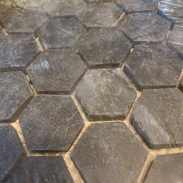 Merola Tile Crag Hexagon Black 11.13