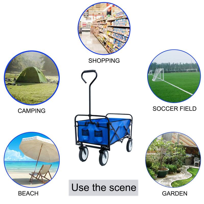 Multifunctional Folding Cart with 360° Rotating Wheels