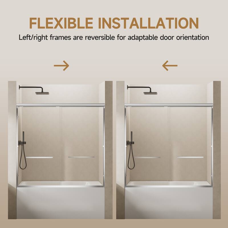 Aluminum Frame Double Sliding Shower Door