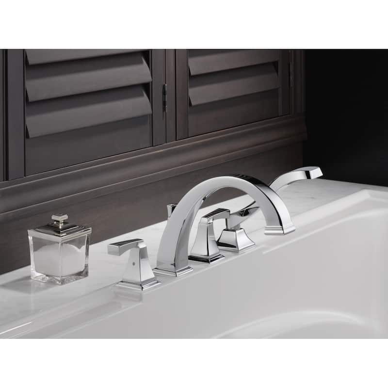 Delta Dryden Deck Mounted Roman Tub Filler Trim with Lever Handles -