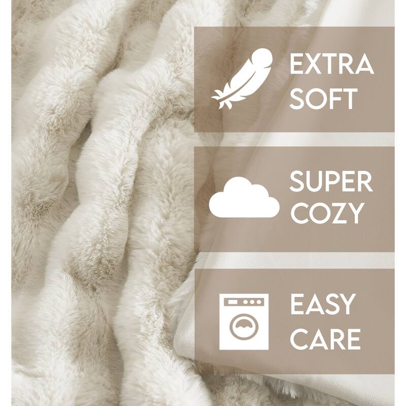 Brooklyn Loom Bubble Faux Fur 3 Piece Comforter Set