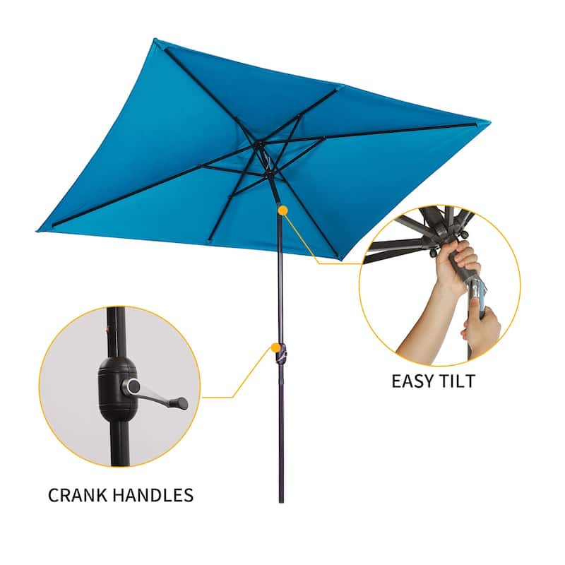 10 ft. Aluminum Rectanglar Market Patio Umbrella without Base