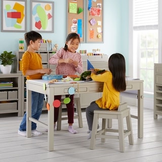 Dining and Crafts Learning Play & Build Tabletop for Construction Children Boys Girls Gift Drawing COSTWAY Kids Multi Activity Table with Storage Drawers 