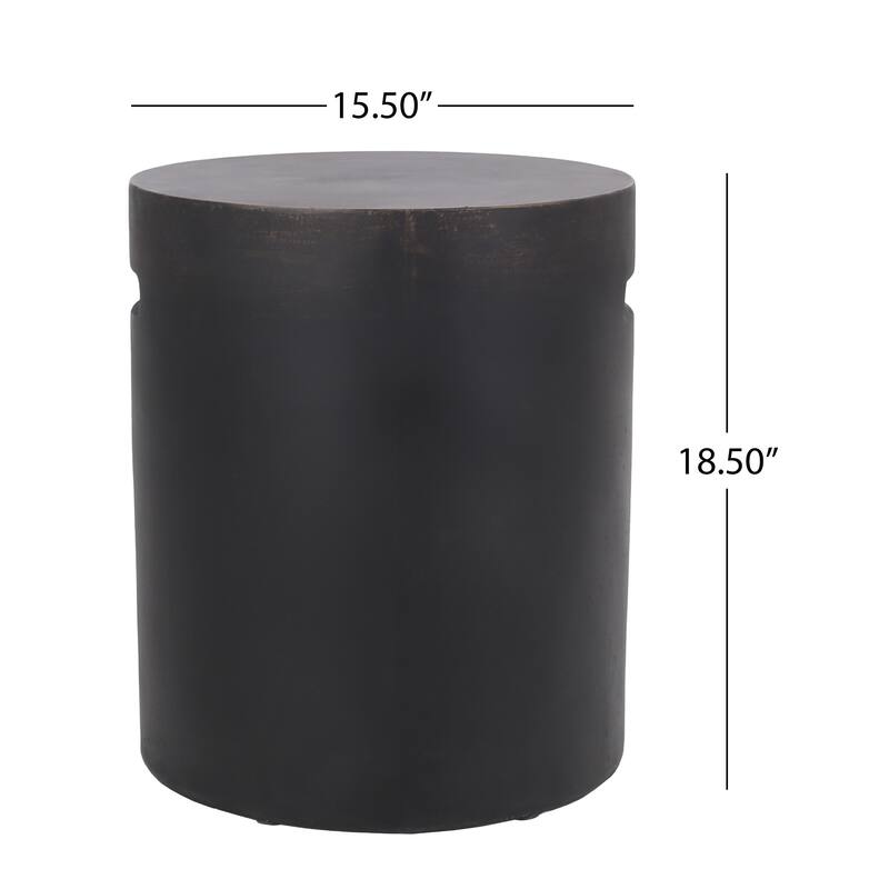 Lightweight Concrete Side Table, Copper Finish