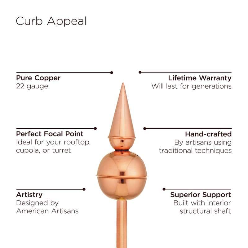 18" Square Coventry Vinyl Cupola with Avalon Copper Finial by Good Directions