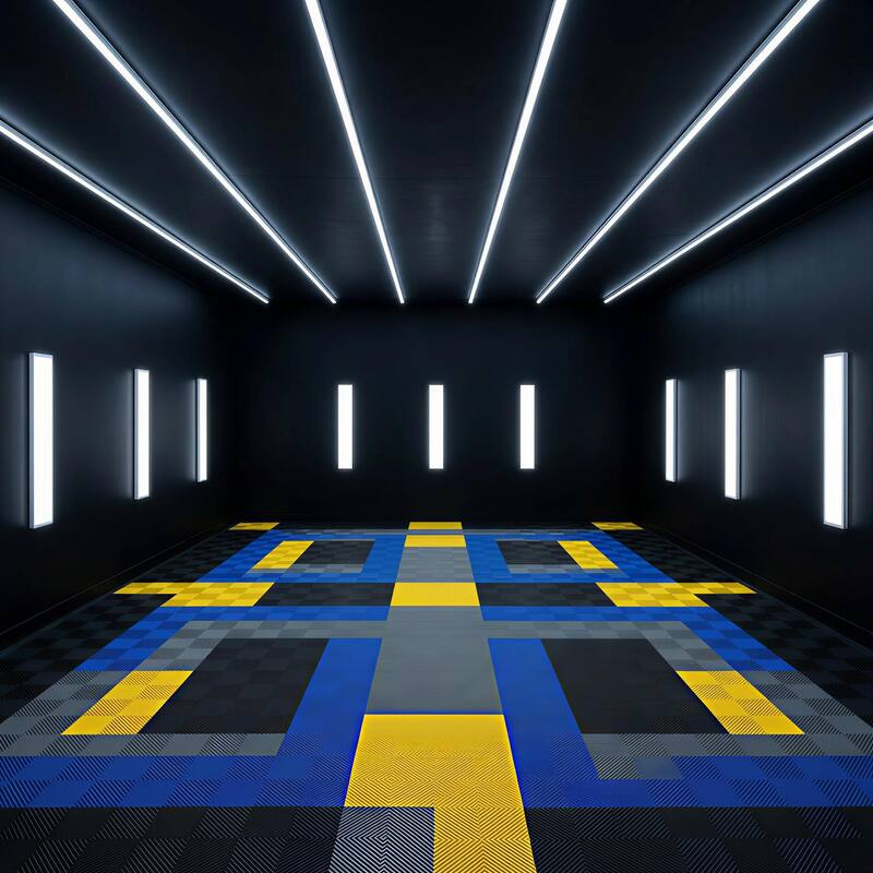 Anmytek Heavy Duty Interlocking Garage Floor Tiles Modular Plastic Snap Together Non Slip Drainage Mats