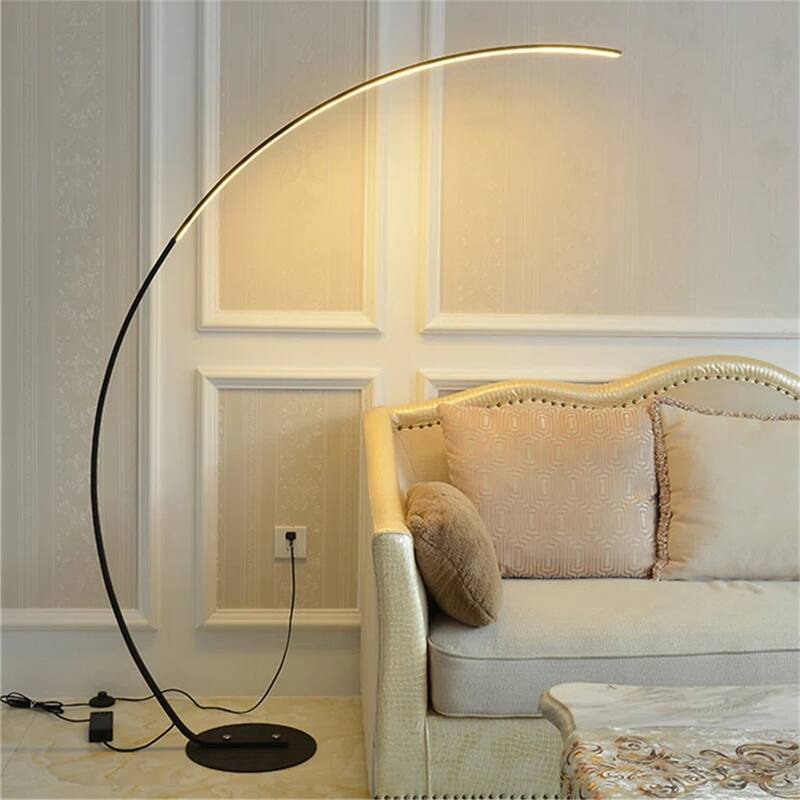 62.99 Inches Metal Arched Floor Lamp - Black