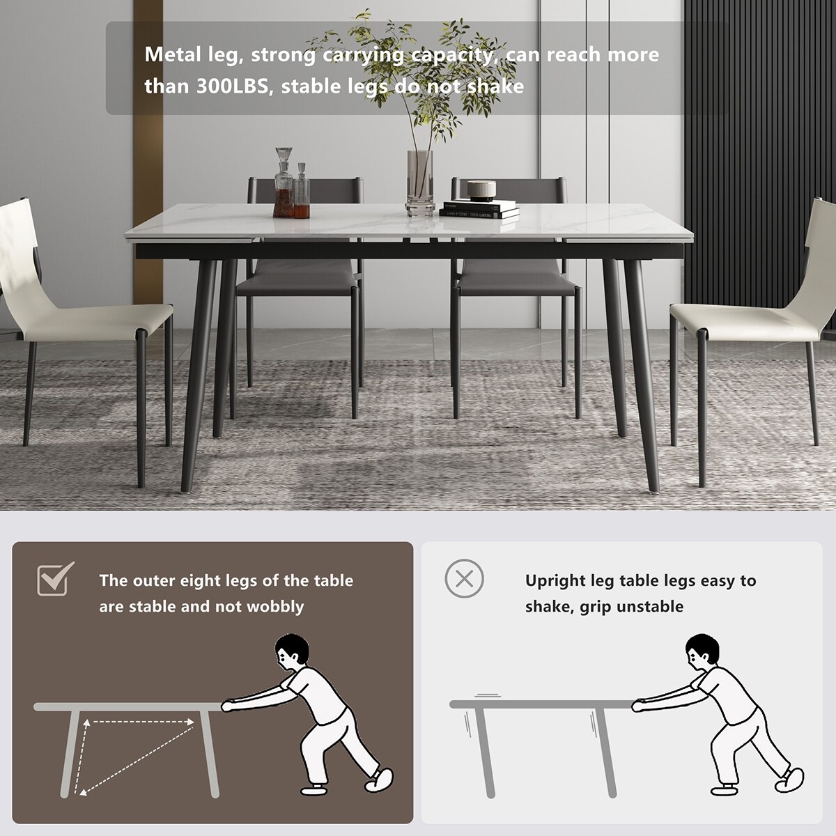 Extendable dining table clearance 4 to 8