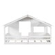 preview thumbnail 15 of 15, White Twin Size Solid Wood House Bed with Roof, Window and Guardrail for Kids, Boys and Girls, Bedroom