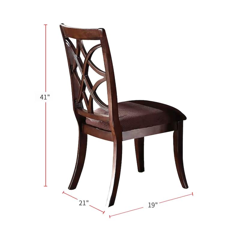 Set of 2 Wood Dining Chairs in Walnut Finish