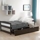 preview thumbnail 1 of 32, Twin Size Platform Kids Bed with 2-Storage Drawers, Durable Pine Wood Frame, Multifunctional Design for Small Spaces, Espresso Espresso