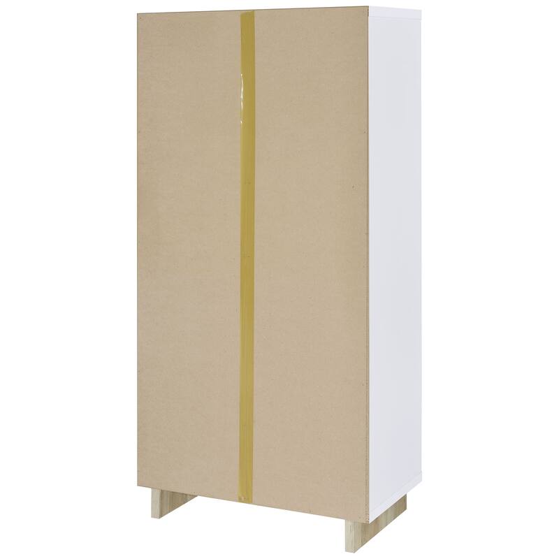 Dalton 65-Inch 6-Shelf Bookcase White And Distressed Pine