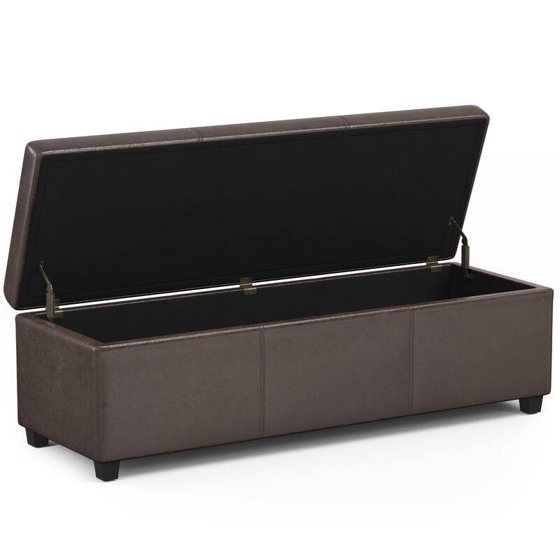 WYNDENHALL Franklin 54 inch Wide Contemporary Rectangle Storage Ottoman