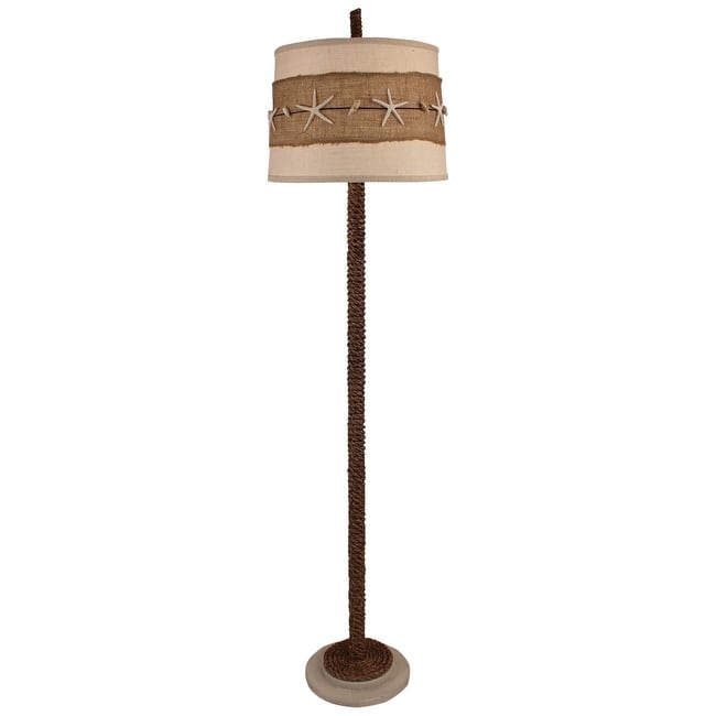 Coastal Rope Floor Lamp - Cottage with Starfish Shade