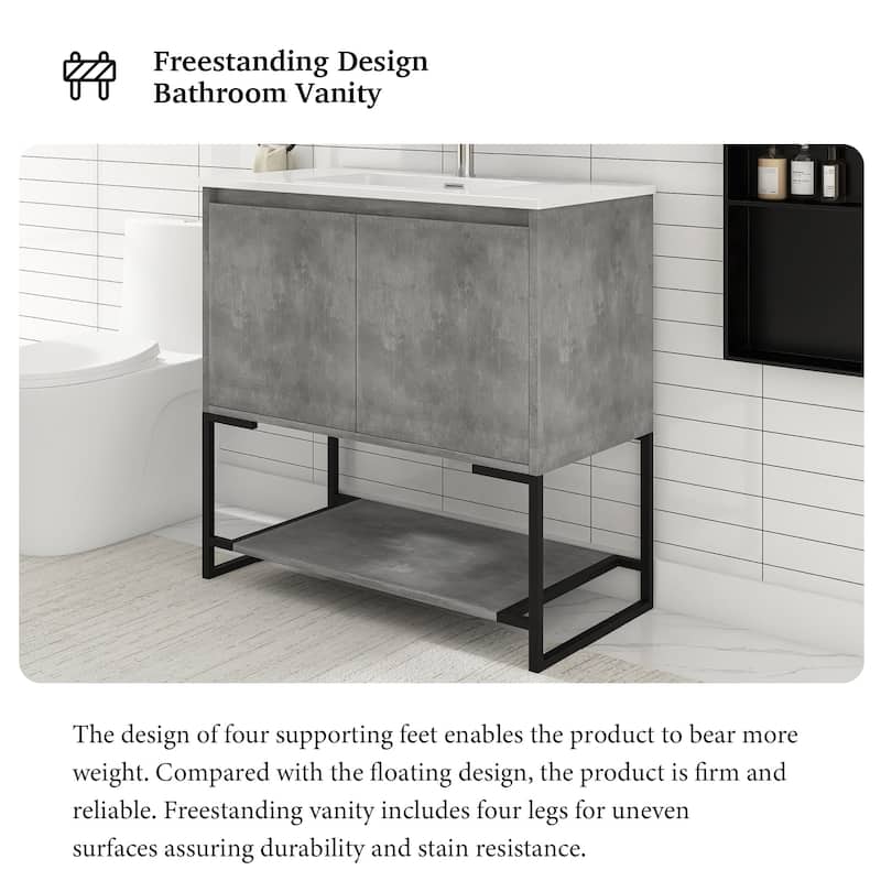 36-inch Freestanding Bath Vanity with Cultured Mable Top