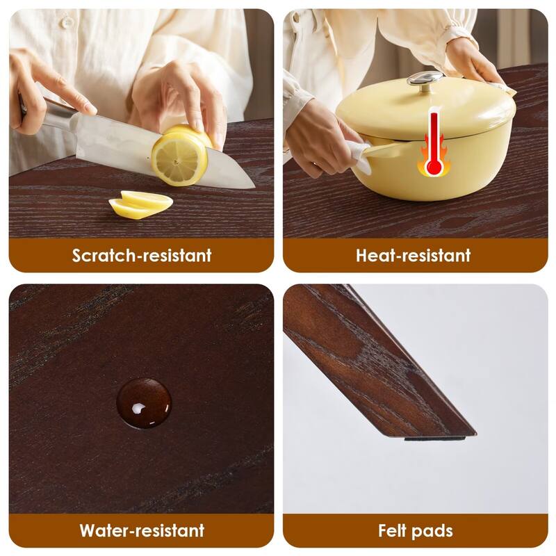 47.2" Solid Wood Round Dining Table for 4-6 People with Intersecting Pedestal Base