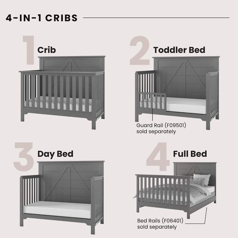 Forever Eclectic Woodland 4-in-1 Convertible Baby Crib