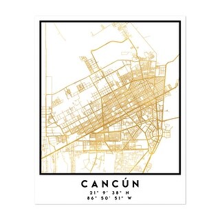 Cancun Mexico Cancun Street Map Maps Minimal Urban Art Print/Poster ...