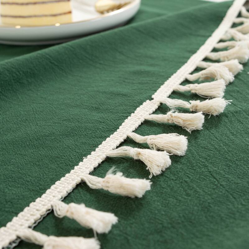High Quality Washable Rectangle Cotton tablecloths, Wrinkle Resistant Washable Dining Room Table linen for Rectangle Table