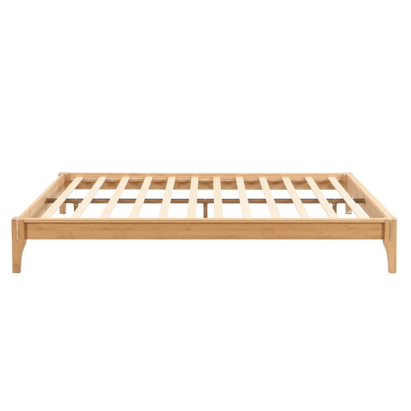 Solid Dry Bamboo Wood Platform Bed Frame by Harper&Bright Designs