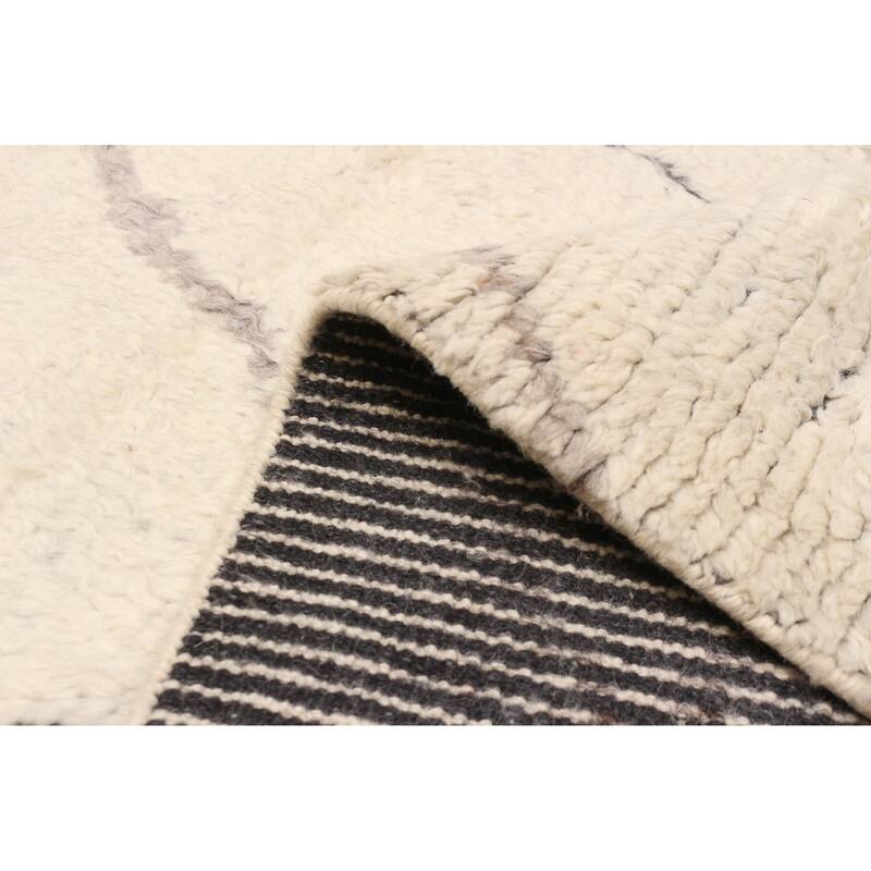 ECARPETGALLERY Hand-knotted Tangier Cream Wool Rug - 5'4 x 7'9