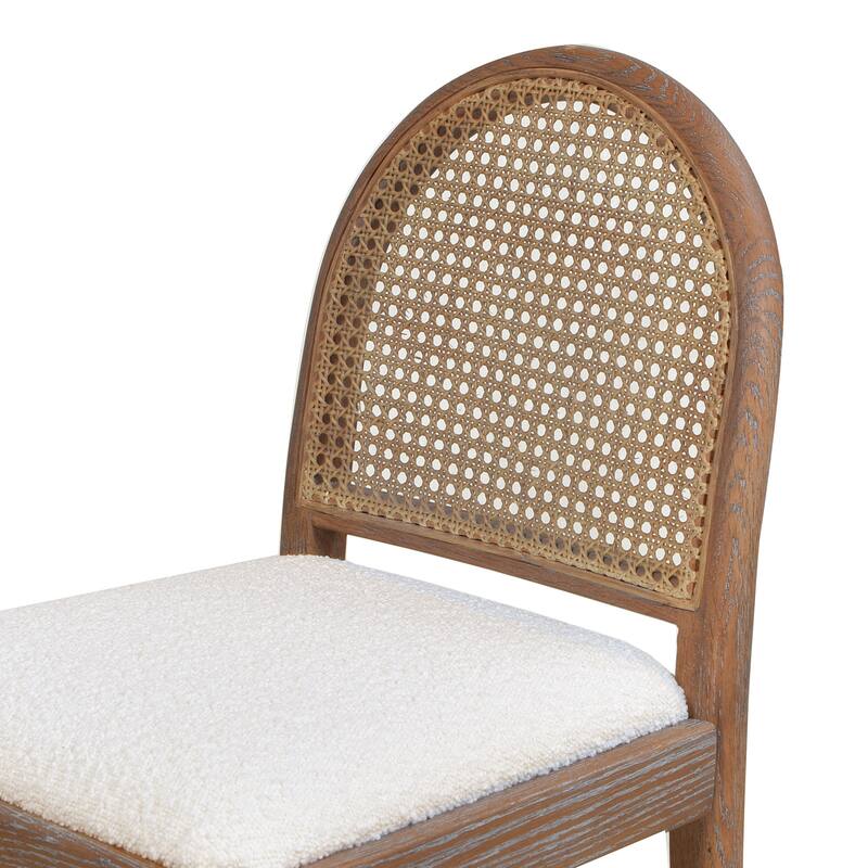 Curved Back Cane Rattan Counter Stool Set