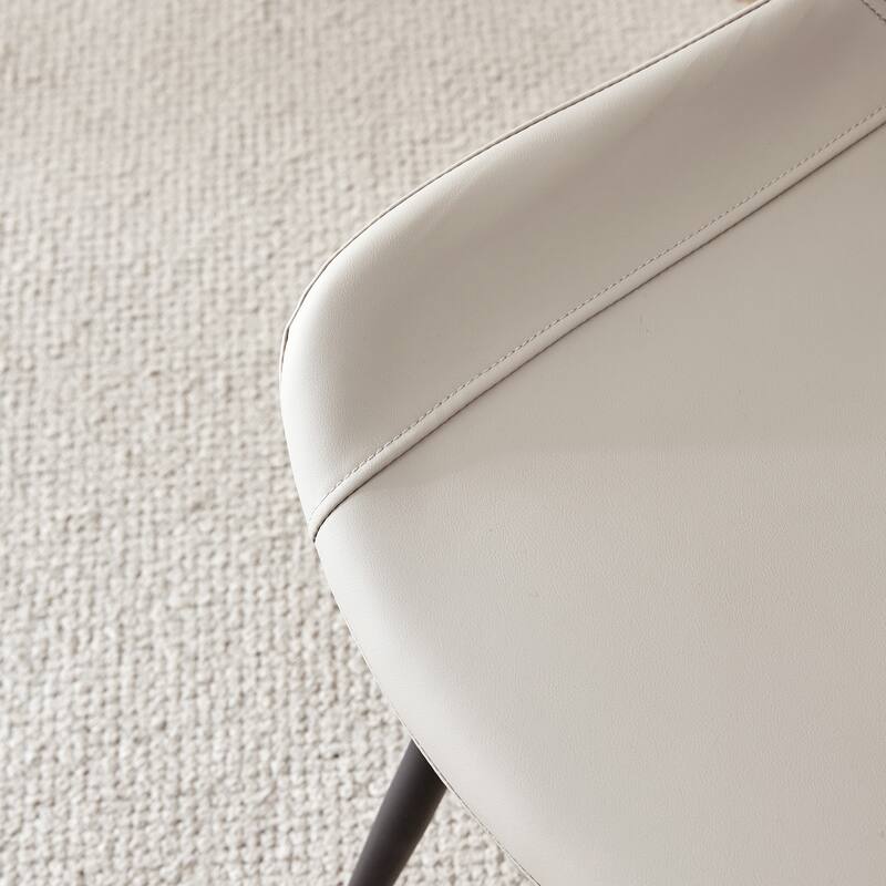 Dining Chair Set of 4, Family Dining Chair with Leather Backrest, Comfortable Kitchen Dining Chair with Extra Wide Cushion