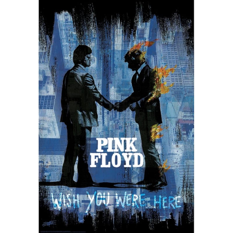 Wish You Were Here Pink Floyd by Stephen Fishwick Art Poster - 24 x 36 Inch